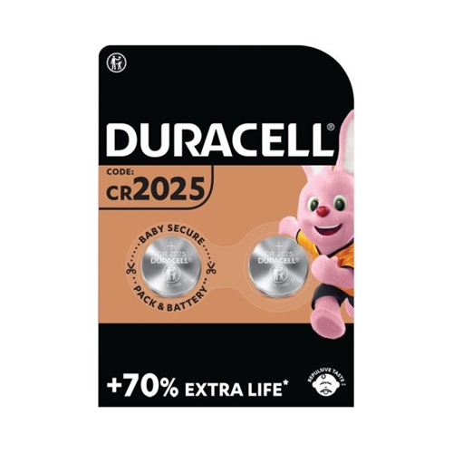Duracell Lithium Coin Cell Battery - CR2025 Card of 2