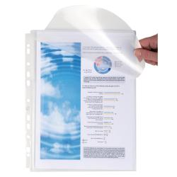 Exacompta Expanding Punched Pockets with Flap A4 Clear Pack 10 - 5503E