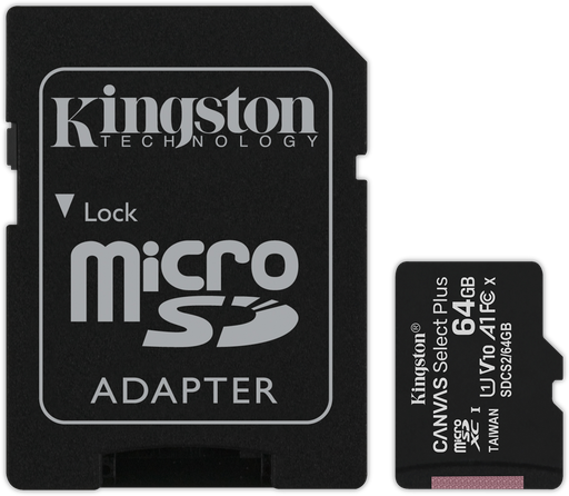 Kingston micro SD Canvas Select Plus Carde + ADP - 64Gb
